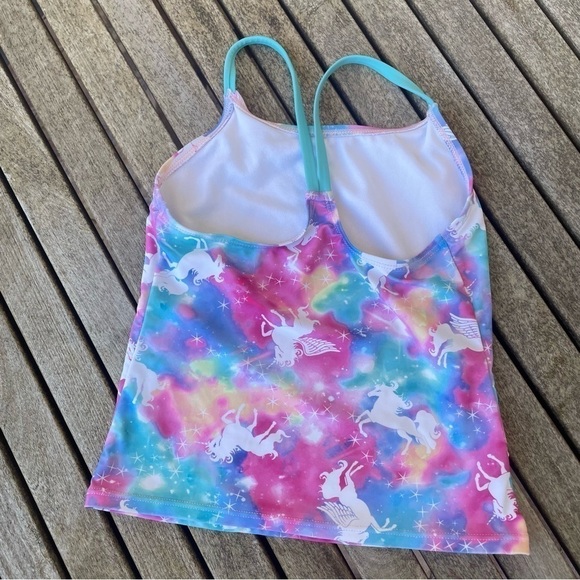 Set of 2 pc SUN PROTECTION mermaid top, swim unicorn top Girls 7/8 - Picture 6 of 6